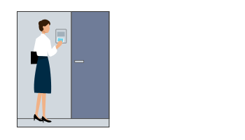 カードを鍵代わりにして入室